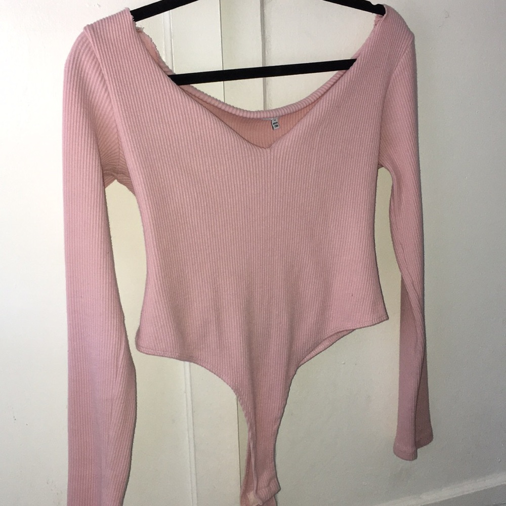 Pink high waisted body suit